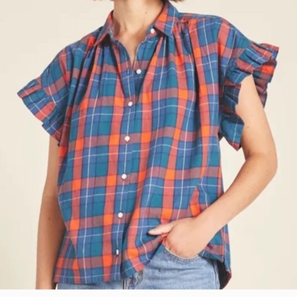 Trovata Tops - Trovata Birds of Paradise Marianne Estate Plaid flannel Button Down Top S NWT